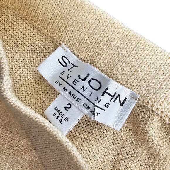 St. John Evening Womens High Waist Santana Knit, Split Bottom Wide Leg Pants, 2 - Picture 8 of 12